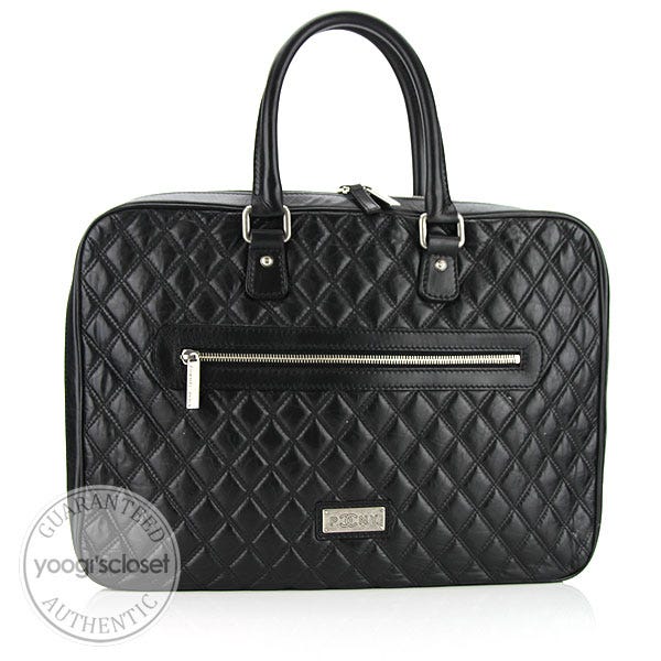 Chanel Black Quilted Leather Zip-Around Briefcase (PNY- Paris New York)