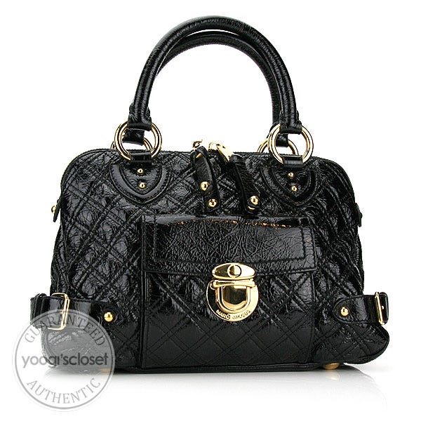 Marc Jacobs Black Quilted Patent Leather Ursula Elise Bag