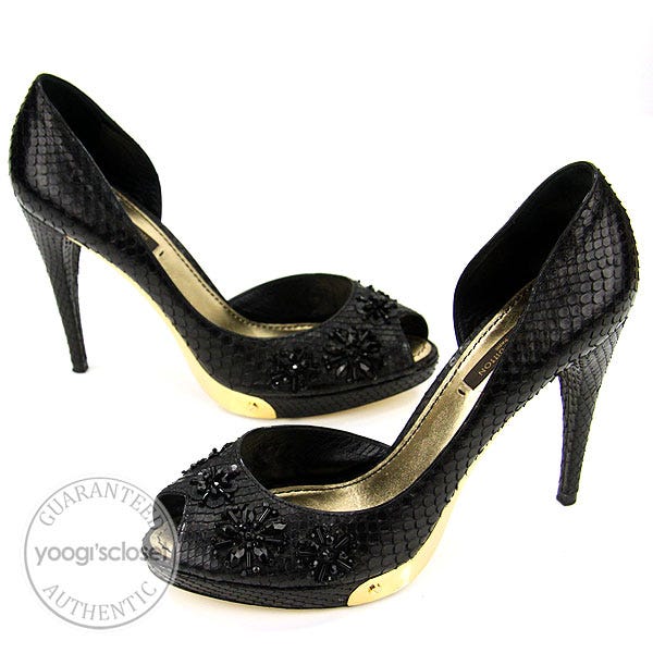 Louis Vuitton Black Python Love You Pumps Size 8.5