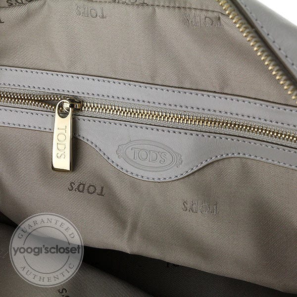 Tod's Grey Leather D-Styling Bauletto Bag | Yoogi's Closet