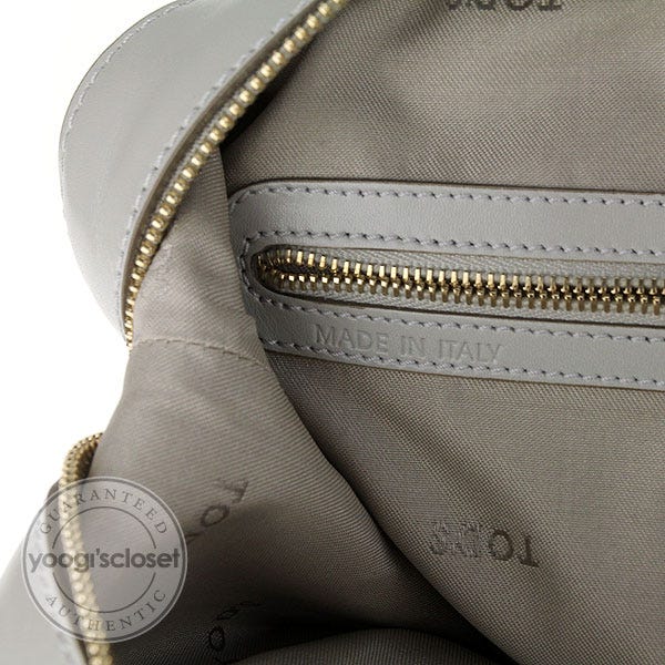 Tod's Grey Leather D-Styling Bauletto Bag | Yoogi's Closet