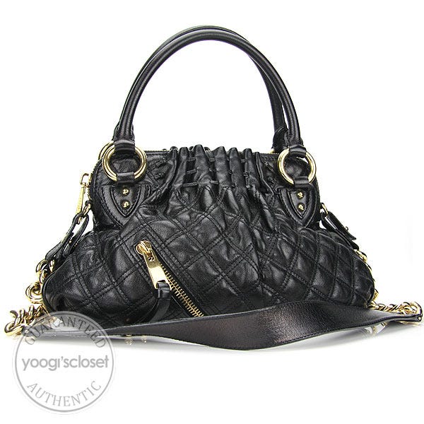 Marc Jacobs Black Quilted Calfskin Leather Small Cecilia Bag 