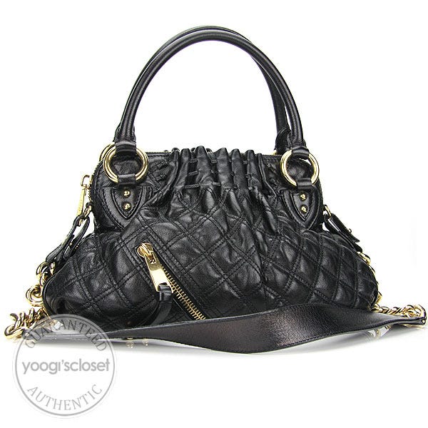 Marc Jacobs Black Quilted Calfskin Leather Small Cecilia Bag