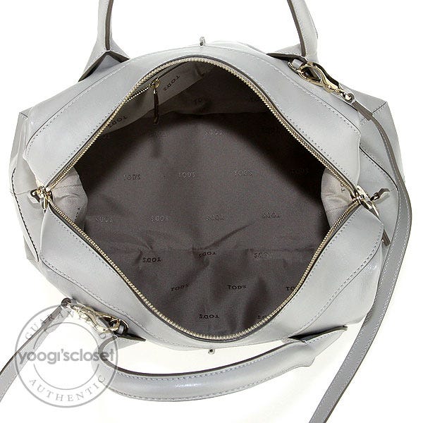 Tod's Grey Leather D-Styling Bauletto Bag | Yoogi's Closet
