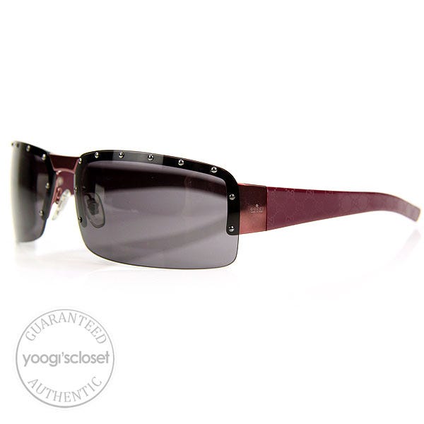 Gucci Purple GG Studded Black Tint Lens Sunglasses 1823 /S