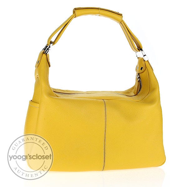 Tod's Yellow Leather Hobo Bag