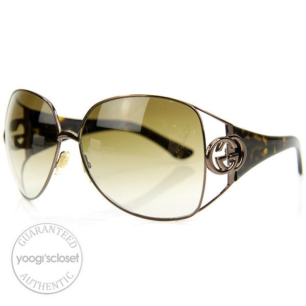 Gucci Brown Metal Frame GG Logo Sunglasses 2794/S