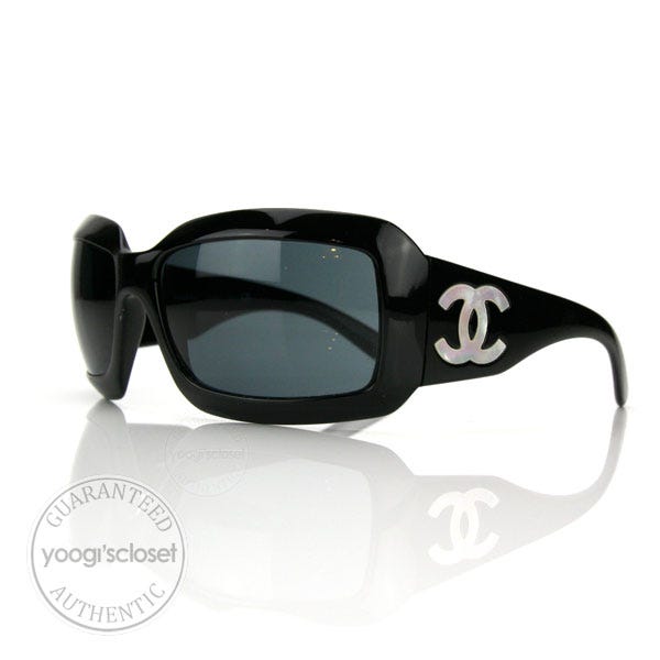 Chanel Black Mother of Pearl Sunglasses 5076-H