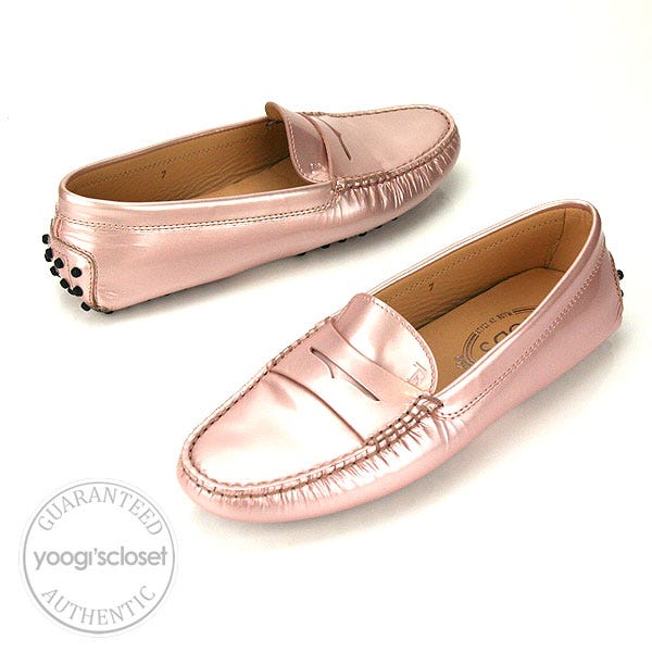 Tod's Metallic Pink Gommini Loafer size 7