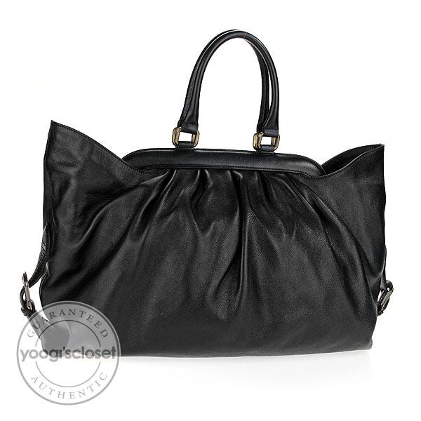 Fendi Black Leather Borsa Frame Doctor Tote Bag - 8BN191