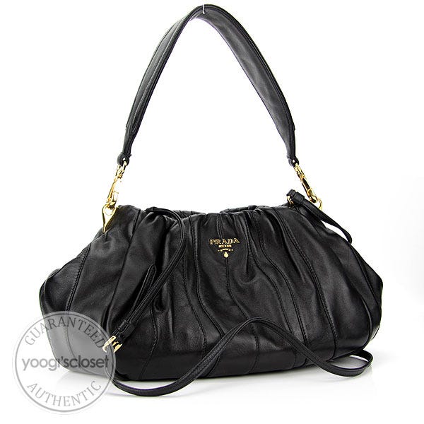 PRADA high quality | Vintage | Vitello Easy Handtasche | Nero Black m. ID Card