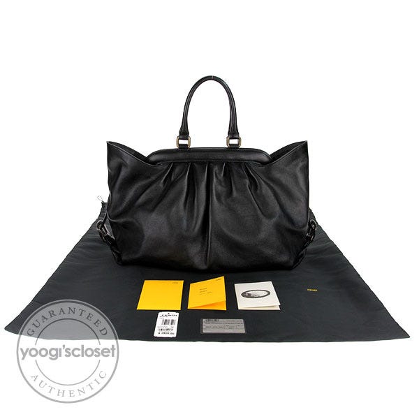 Fendi Black Leather Borsa Frame Doctor Tote Bag - 8BN191 | Yoogi's