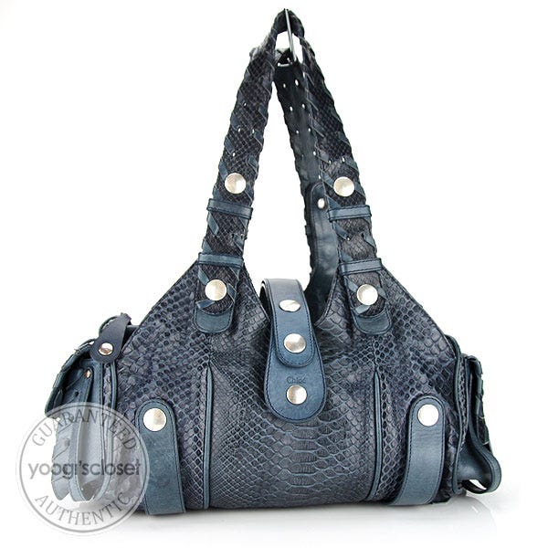 Chloe Blue Python Small Silverado Bag