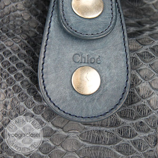 Chloe Blue Python Small Silverado Bag | Yoogi's Closet Chloe Blue Python Small Silverado Bag | Yoogi's Closet