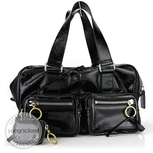 Chloe Black Patent Betty Large Satchel Bag