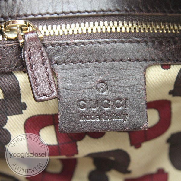 Gucci Dark Brown Guccissima Leather Wave Boston Bag - Yoogi's Closet