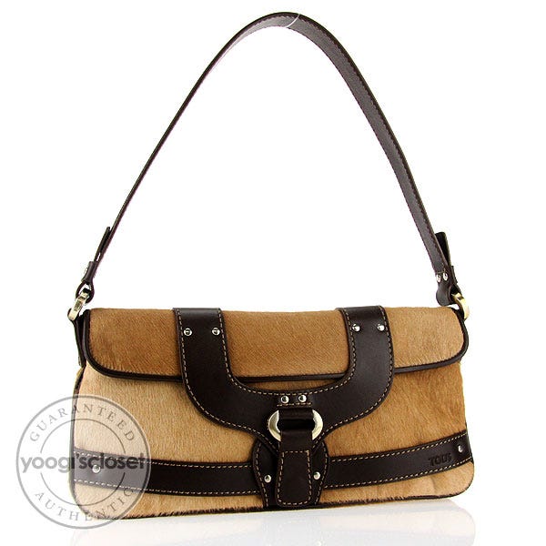 Tod's Tan Pony Hair Shoulder Bag
