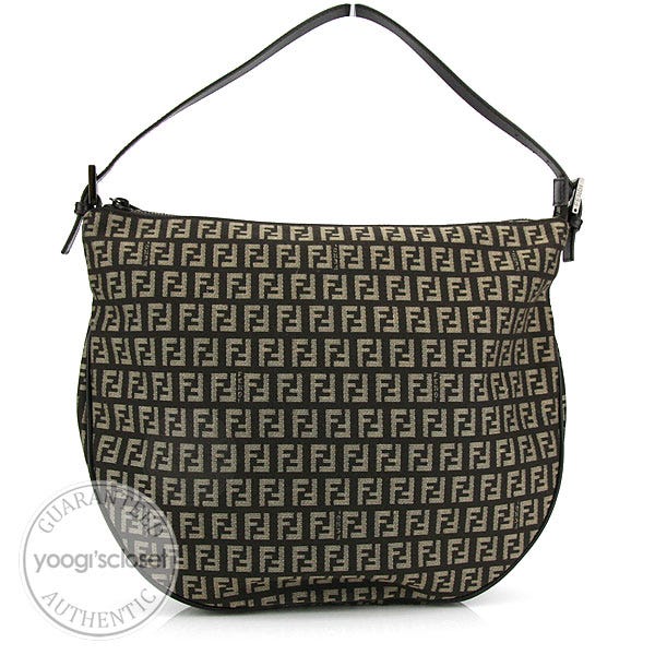 Fendi Beige/Brown Zucchino Canvas Hobo Bag - 8BR313
