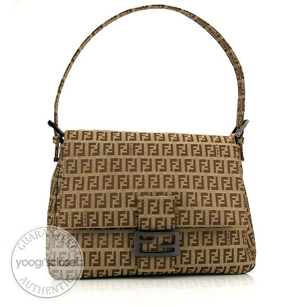 Fendi Beige Zucchino Print Mama Forever Bag - 8BR001