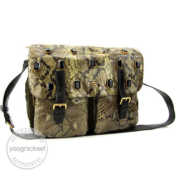 Prada Mimetico Tessuto Pitone Messenger Bag BT0694