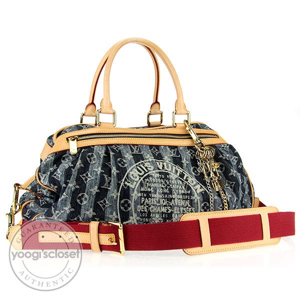 Louis Vuitton Limited Edition Denim Monogram Porte Epaule Raye GM Bag