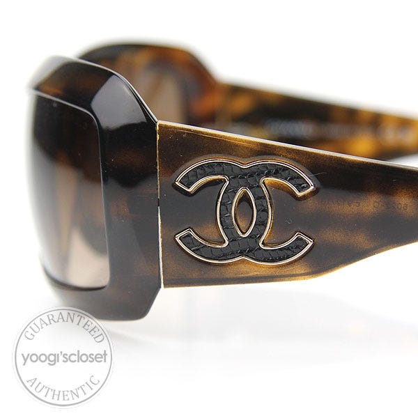 Chanel Tortoise Shell Frame Gradient Tint Chain-Link Sunglasses-5210-Q -  Yoogi's Closet