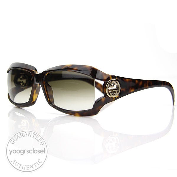 Gucci Dark Brown Havana Gradient Grey Lenses Sunglasses 2599/S