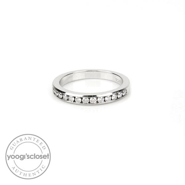 Tiffany & Co. Diamond and Platinum Channel Set Band Size 4.5