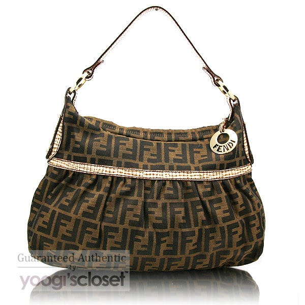 Fendi Tabacco Zucca Canvas Chef Shoulder Bag - 8BR448