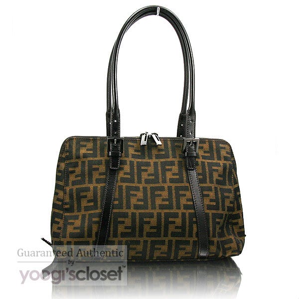 Fendi Tobacco Zucca Logo Small Tote Bag - 8BN002