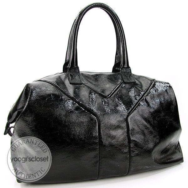 Yves Saint Laurent Black Patent Easy Zip Tote Bag