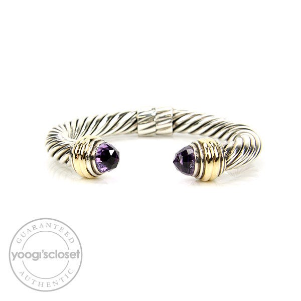 David Yurman Cable 10mm Amethyst Thoroughbred Hinged Bracelet
