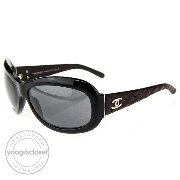 Chanel Black Frame Quilted CC Sunglasses 5116 - Yoogi's Closet