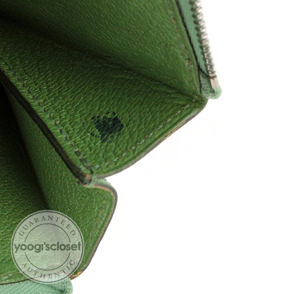 Hermes Vert Amande Chevre Clarisse GM Zippered Pouch