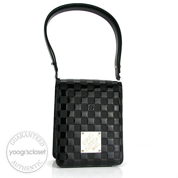 Louis Vuitton Limited Edition Black Damier Vernis Cabaret Tall Shoulder Bag