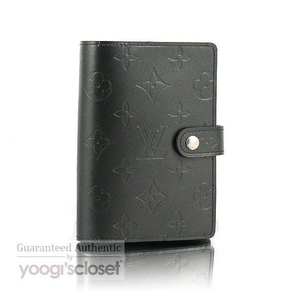 Louis Vuitton Black Monogram Mat Small Ring Agenda