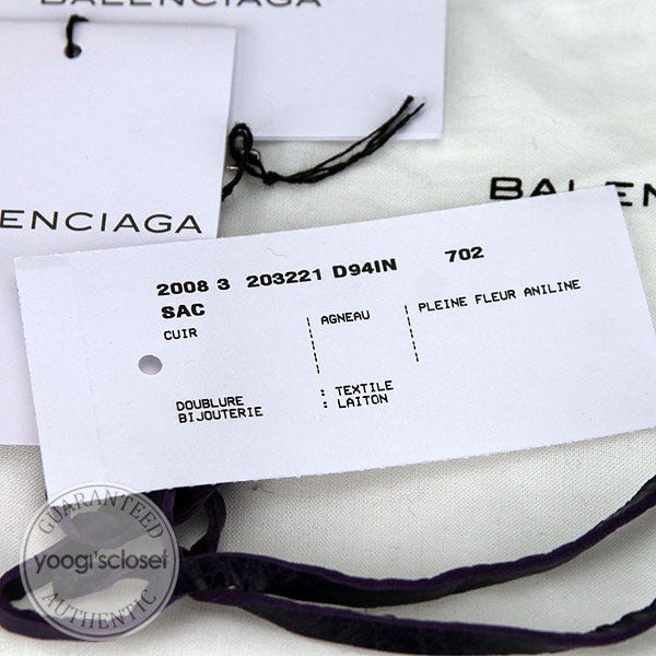 Balenciaga Sapphire Lambskin Giant Hardware Chic Bag | Yoogi's Closet