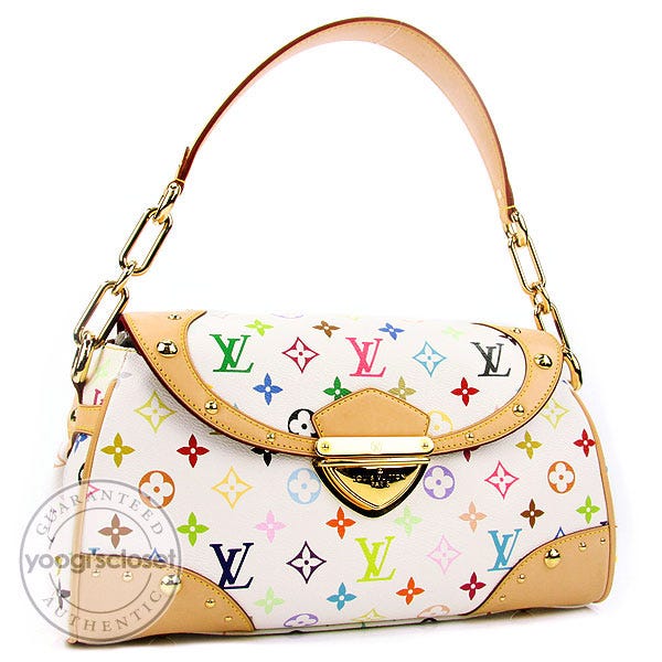 Louis Vuitton MM Beverly M40203 Sholder Bag White Canvas Leather Japan  [Used]