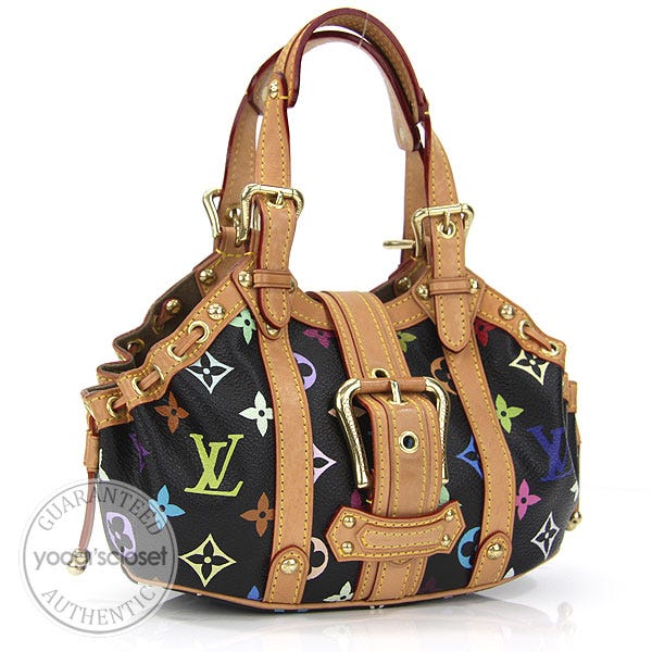 Louis Vuitton Black Monogram Multicolore Theda PM Handbag