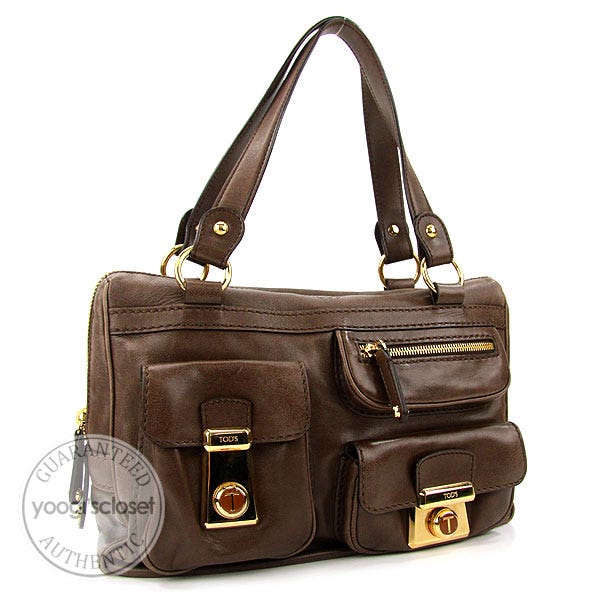 Tod's Brown Leather Took Media Shoulder Bag