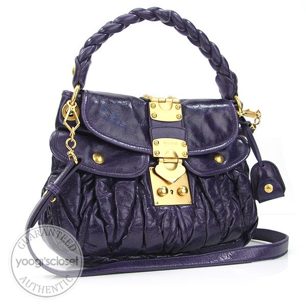 Miu Miu Purple Leather Coffer Bag