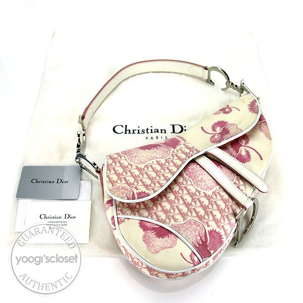 Dior, Bags, Christian Dior Pinkwhite Flower Saddle Bag Rare Vintage