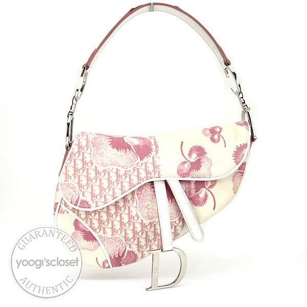 Christian Dior Pink/White Flower Saddle Bag
