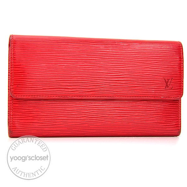 Louis Vuitton Red Epi Leather Porte Tresor International Wallet