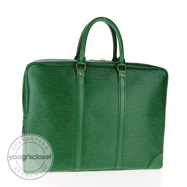 Louis Vuitton Boreno Green Epi Leather Porte Documents Voyage