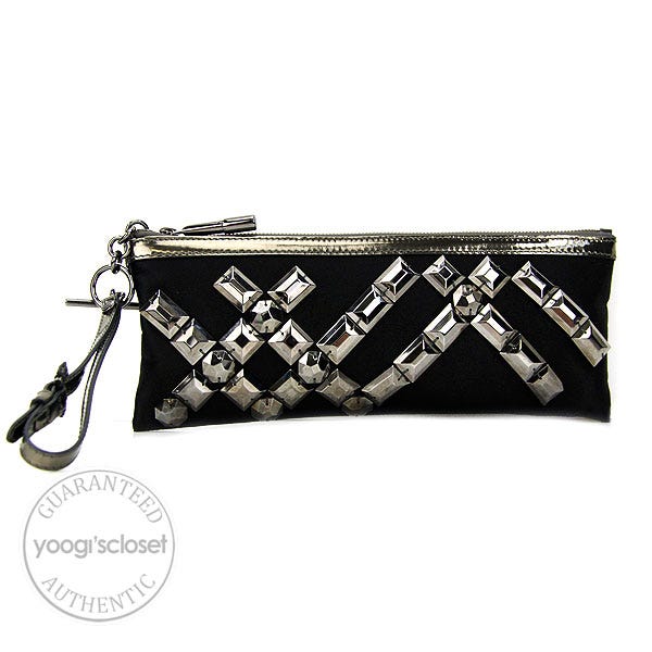 Burberry Black Ashcombe Jeweled Clutch