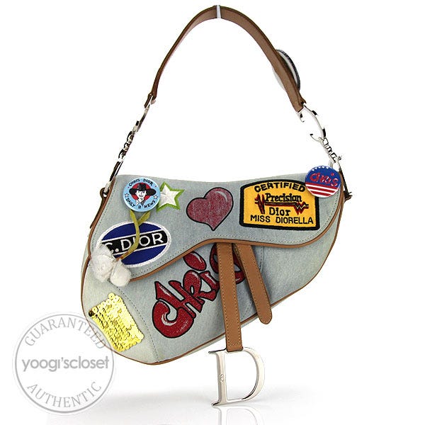 Christian Dior Limited Edition Speedway Light Denim Saddle Bag