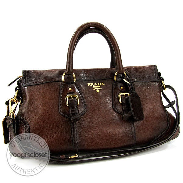 Prada Cacoa Antik Cervo Satchel Bag