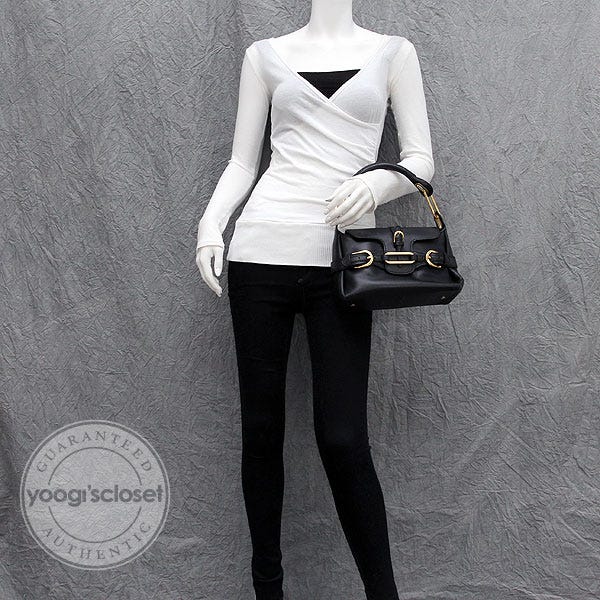 Jimmy Choo Black Leather Tulita Small Flap Hobo Bag | Yoogi's Closet