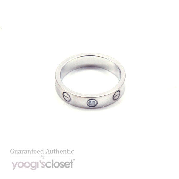 Cartier 18K White Gold LOVE Ring with Diamond Size 5.25